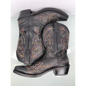 Durango Black Rainbow Embroidered Western Cowgirl Boots Women 9.5 Men 7.5 Pride